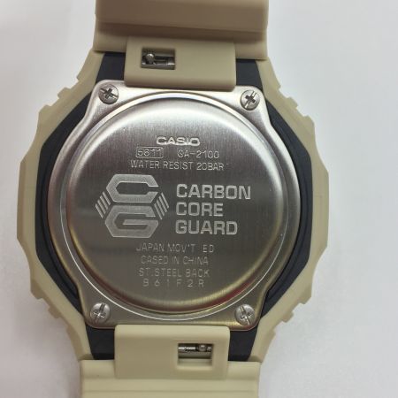  CASIO カシオ G-SHOCK Gショック 腕時計 メンズ アナログ デジタル GA-2100-5A 八角形 ウレタン ベージュ 黒 ブラック  GA-2100 箱付き