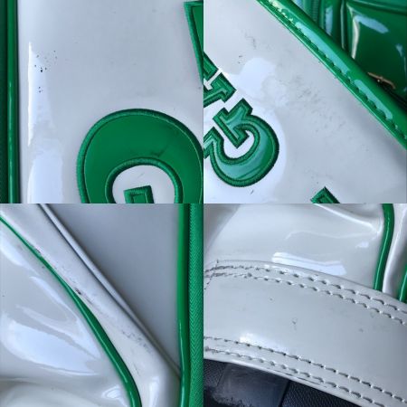  PEARLY GATES パーリーゲイツ キャディバッグ 9型 6分割 エナメル グリーン ホワイト 傷汚れ有