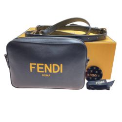 ◎◎ FENDI フェンディ ショルダーバッグ 7M0286 ブラック x イエロー x シルバー クラッチバッグ ポーチ Aランク