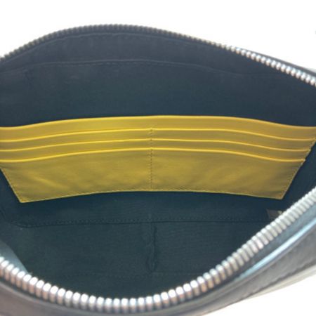  FENDI フェンディ ショルダーバッグ 7M0286 ブラック x イエロー x シルバー クラッチバッグ ポーチ