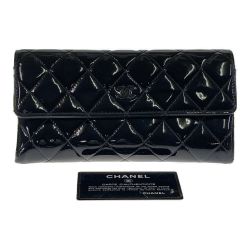 ◎◎ CHANEL シャネル マトラッセ 長財布 ブラック x シルバー Cランク