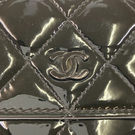  CHANEL シャネル マトラッセ 長財布 ブラック x シルバー