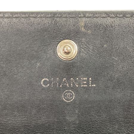  CHANEL シャネル マトラッセ 長財布 ブラック x シルバー