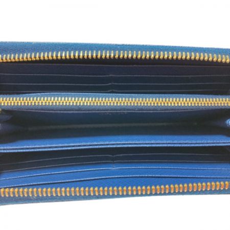  PRADA プラダ 長財布 PORTAFOGLIO LAMPO TU 1ML506 ブルー ラウンドファスナー 箱付き