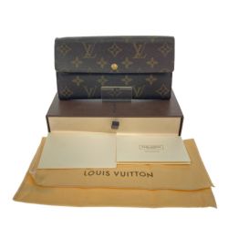 ◎◎ LOUIS VUITTON ルイヴィトン モノグラム ポルトフォイユ・サラ M61734 ブラウン 長財布 箱付き Bランク