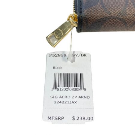  COACH コーチ 長財布 52859 ブラウン x ブラウン x ゴールド ラウンドファスナー レザー