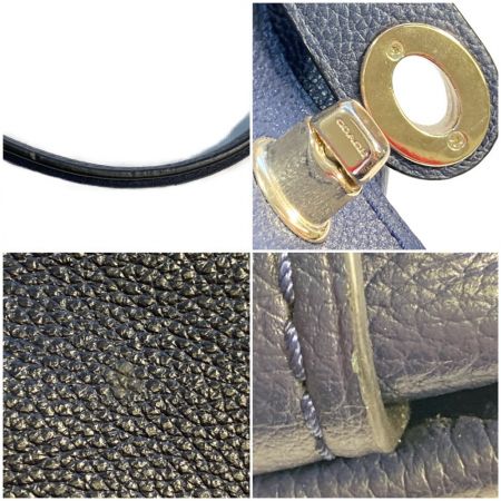  COACH コーチ イーディー ショルダーバッグ 31 ポリッシュド ぺブル レザー 57125 ネイビー トートバッグ