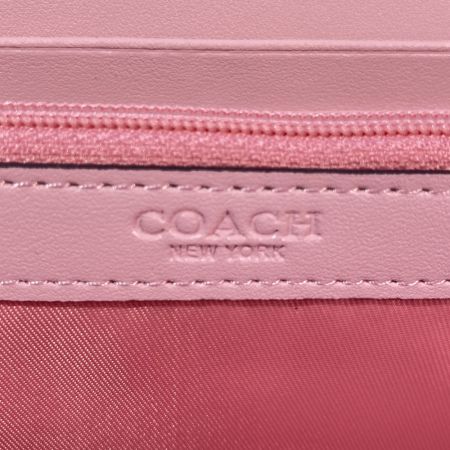  COACH コーチ 長財布 f54630 カーキ×ピンク x ブラウン 箱・保存袋付き