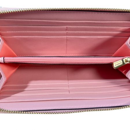  COACH コーチ 長財布 f54630 カーキ×ピンク x ブラウン 箱・保存袋付き