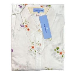 ◎◎ Wedgwood ウェッジウッド Wedgwood ウェッジウッド パジャマ 婦人用 Lサイズ 長袖・長ズボン ホワイト x イエロー系 レディース Sランク