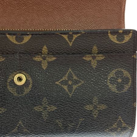  LOUIS VUITTON ルイヴィトン モノグラム ポシェット・ポルト モネ クレディ M61725 ブラウン 長財布
