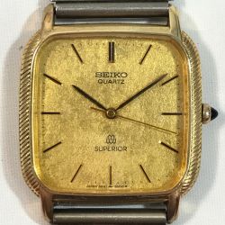◎◎ SEIKO セイコー SUPERIOR スーペリア クオーツ 9681-5000 14k/SSケース ベルト社外製 メンズ腕時計 Cランク