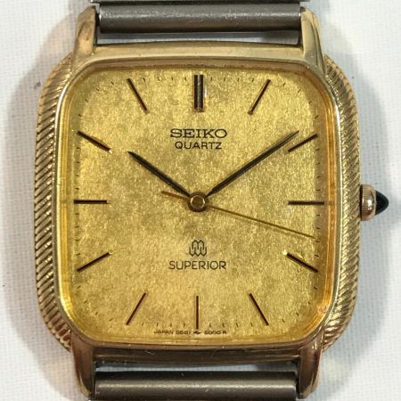  SEIKO セイコー SUPERIOR スーペリア クオーツ 9681-5000 14k/SSケース ベルト社外製 メンズ腕時計