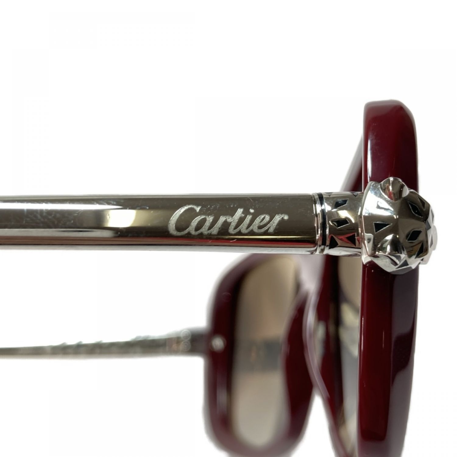 中古】 Cartier カルティエ サングラス 135 135 レッド系 フランス製 B