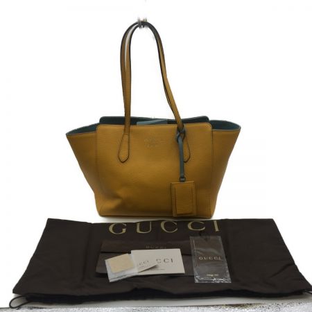 GUCCI グッチ スウィング トートバッグ レザー 黄色 中古品 354408・467891 イエロー シミ  汚れあり｜中古｜なんでもリサイクルビッグバン