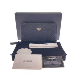 ◎◎ CHANEL シャネル 長財布 ダブルステッチ タッセル ココマーク ブラック x ゴールド Aランク