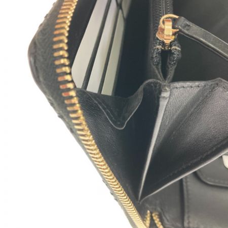  CHANEL シャネル 長財布 ダブルステッチ タッセル ココマーク ブラック x ゴールド