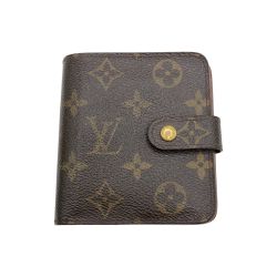 ◎◎ LOUIS VUITTON ルイヴィトン モノグラム コンパクトジップ 財布 2つ折り財布 M61667 ブラウン Cランク