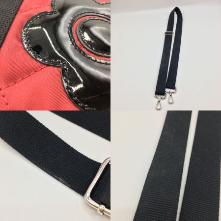  MARY QUANT マリークワント キルティングビッグデイジー2WAYバッグ レッド