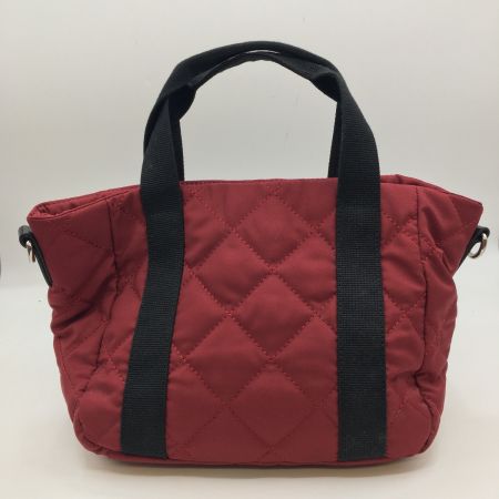  MARY QUANT マリークワント キルティングビッグデイジー2WAYバッグ レッド