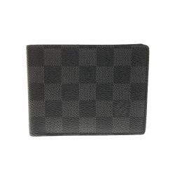 ◎◎ LOUIS VUITTON ルイヴィトン ダミエ・グラフィット ポルト・フォイユ・ミュルティプル N62663 ブラック 二つ折り財布 札入れ Bランク
