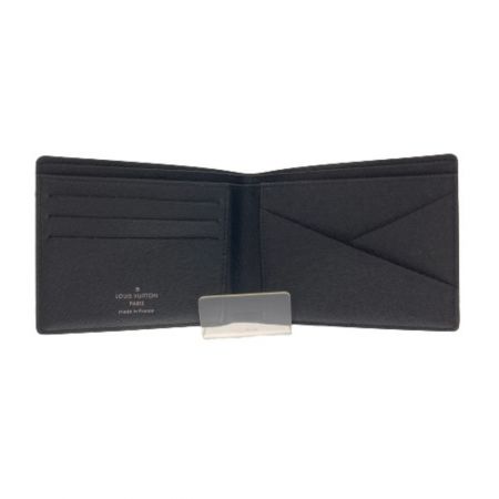  LOUIS VUITTON ルイヴィトン ダミエ・グラフィット ポルト・フォイユ・ミュルティプル N62663 ブラック 二つ折り財布 札入れ