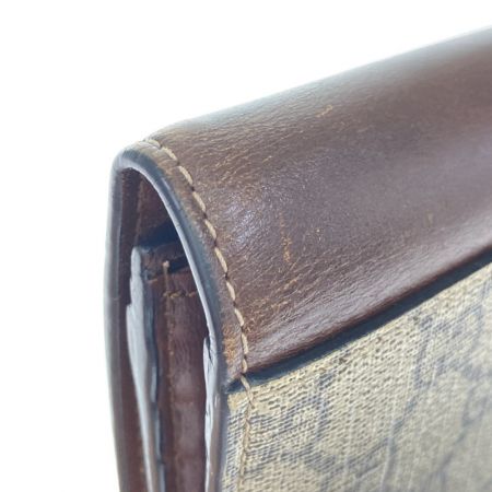  GUCCI グッチ GGスプリーム 410100 ブラウン x グレー x ゴールド 長財布