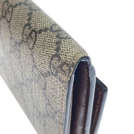  GUCCI グッチ GGスプリーム 410100 ブラウン x グレー x ゴールド 長財布
