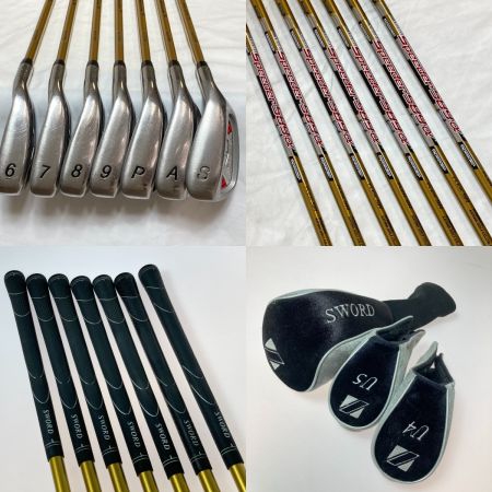  sword SWORD ATC 589α 1.3.5W 4.5UT 6-9.P.A.S PT 13本 ゴルフセット キャディバッグ無し