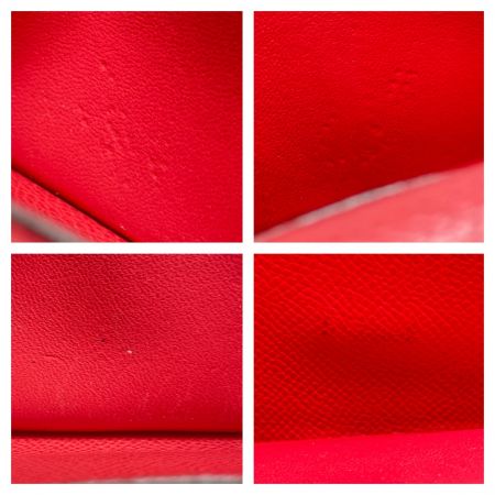  HERMES エルメス 2つ折り 長財布 ベアン スフレ レッド x シルバー金具 箱付き