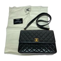 ◎◎ CHANEL シャネル マトラッセ25 ショルダーバッグ ブラック×ゴールド金具 x ゴールド金具 ギャランティーカード付 Bランク