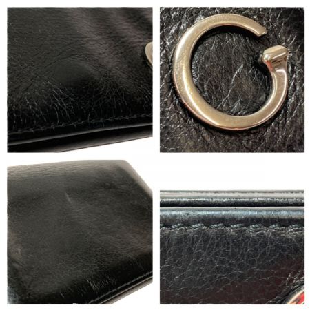  GUCCI グッチ 名刺入れ 212175 203437 ブラック x シルバー カード入れ カードケース