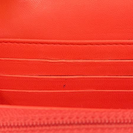  CHANEL シャネル カメリア 長財布 A82283 レッド x シルバー