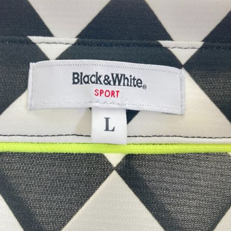  black&white ブラックアンドホワイト ゴルフウエア Lサイズ BGS9602WD ブラック x ホワイト 20 半袖 ポロシャツ