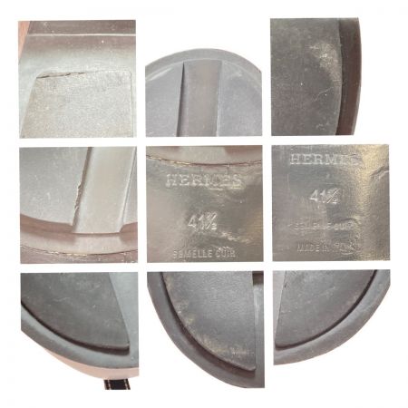  HERMES エルメス シューズ 41 1/2 約26.5cm ブラック x ブラウン 箱付き 靴