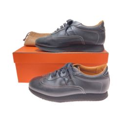 ◎◎ HERMES エルメス シューズ 41 1/2 約26.5cm ブラック x ブラウン 箱付き 靴 Bランク