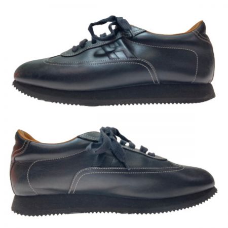  HERMES エルメス シューズ 41 1/2 約26.5cm ブラック x ブラウン 箱付き 靴