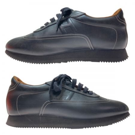  HERMES エルメス シューズ 41 1/2 約26.5cm ブラック x ブラウン 箱付き 靴