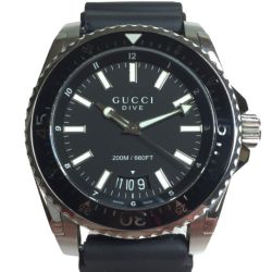 ◎◎ GUCCI グッチ 136.2 DIVE ベルト社外製  136.2 クォーツ メンズ 腕時計 箱付 Cランク