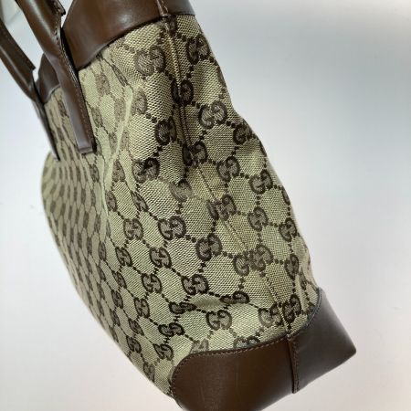  GUCCI グッチ GGキャンバス×レザー トートバッグ ハンドバッグ  002･1119 ブラウン