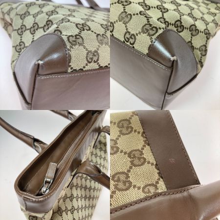  GUCCI グッチ GGキャンバス×レザー トートバッグ ハンドバッグ  002･1119 ブラウン