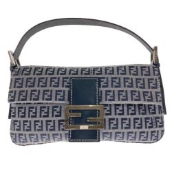 ◎◎ FENDI フェンディ ズッキーノ ワンショルダーバッグ 2201-26424/018 ブラック x シルバー ハンドバッグ Aランク