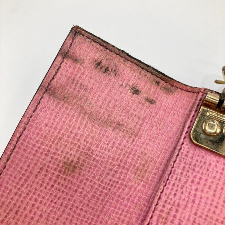  FENDI フェンディ ズッカ キーケース 6連 8AP079 ブラウン x ピンク 内部ヨゴレ・金具サビ・使用感有