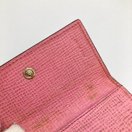  FENDI フェンディ ズッカ キーケース 6連 8AP079 ブラウン x ピンク 内部ヨゴレ・金具サビ・使用感有
