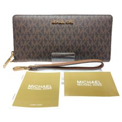◎◎ MICHAEL KORS マイケルコース 長財布 ジェットセットトラベル 35F8GTVT3B ブラウン x ゴールド金具 Aランク