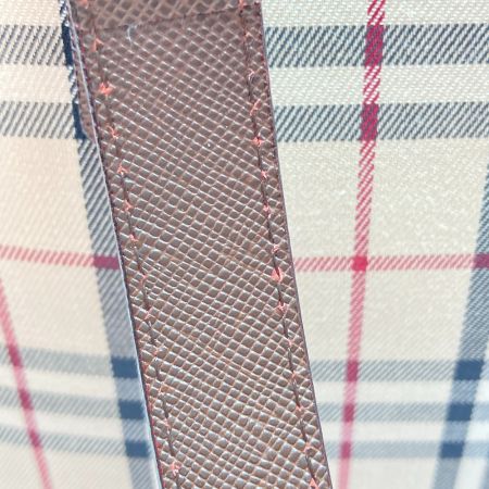  BURBERRY バーバリー ノバチェック トートバッグ ブラウン x ベージュ x シルバー バーバリーチェック