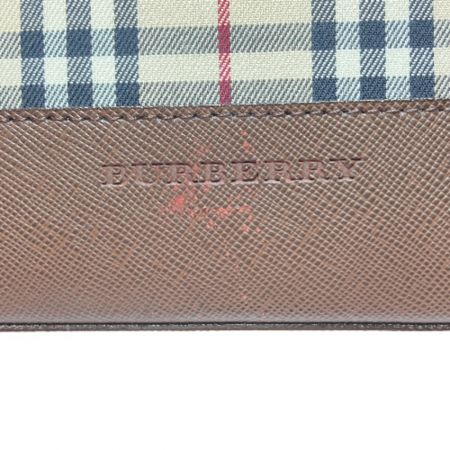  BURBERRY バーバリー ノバチェック トートバッグ ブラウン x ベージュ x シルバー バーバリーチェック