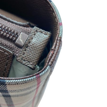  BURBERRY バーバリー ノバチェック トートバッグ ブラウン x ベージュ x シルバー バーバリーチェック