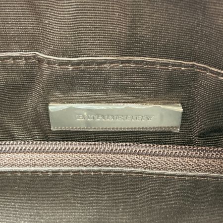  BURBERRY バーバリー ノバチェック トートバッグ ブラウン x ベージュ x シルバー バーバリーチェック