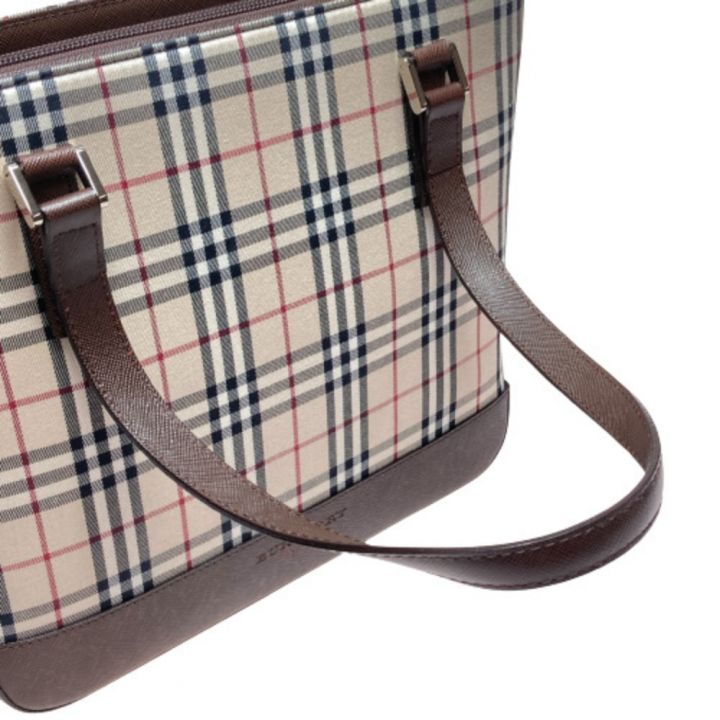 BURBERRY バーバリー ノバチェック トートバッグ ブラウン x ベージュ